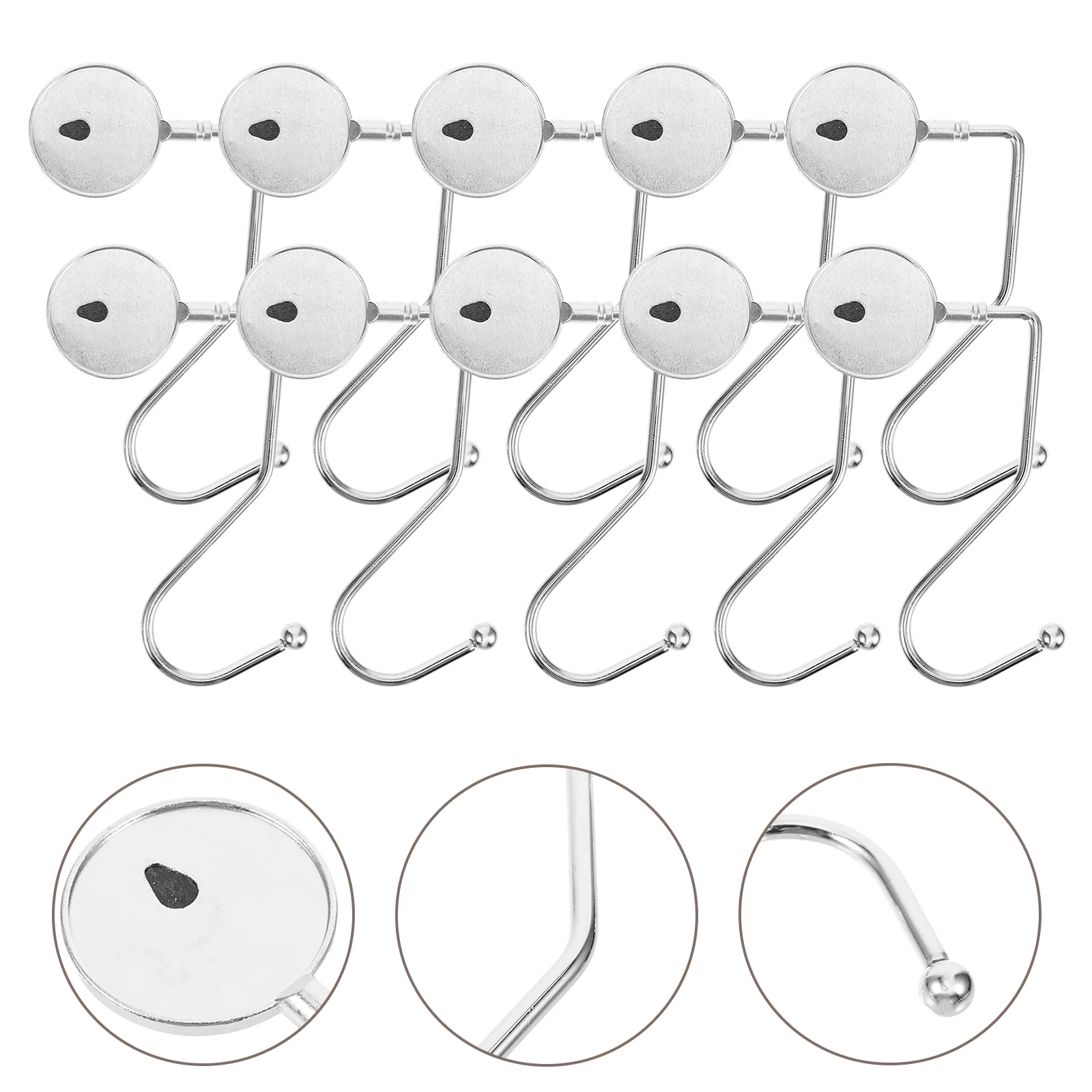 

10 Pcs Anti-skid Hook Table Hanging Storage Student Bag Office Purse Hanger Toiletries Handbag Aluminum Alloy + Iron Desk