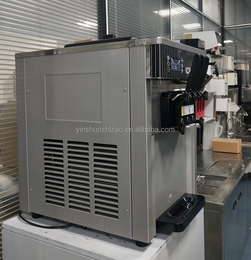 

YINSHUO BQC-1800 3 Flavor Soft Serve Ice Cream Machine With Milk & Water Raw Material Energy Saving High Quality
