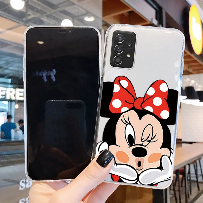 غرزة ديزني ميني ميكي سيليكون الحال بالنسبة لسامسونج غالاكسي A32 A53 5G A52S A 52 A52 لينة واضحة لطيف فوندا لسامسونج A32 A 53