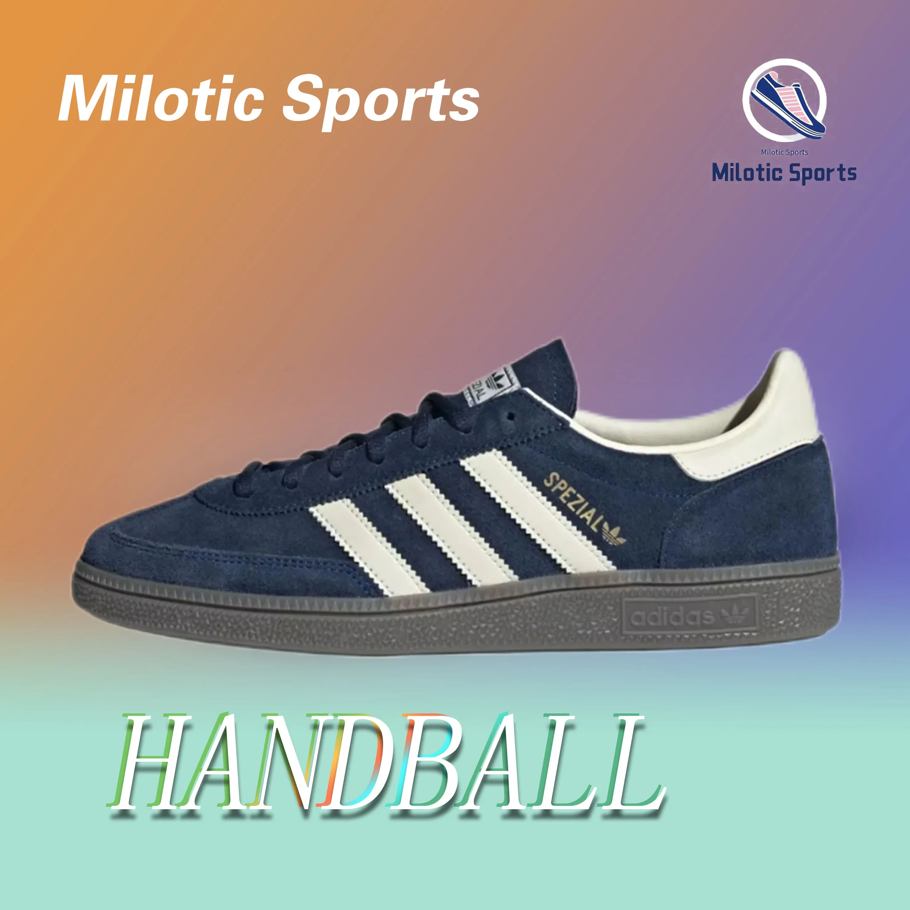 Adidas Originals HANDBALL SPEZIAL Cómodo Casual Low Top Boardshorts Hombre y Mujer Blanco y Azul