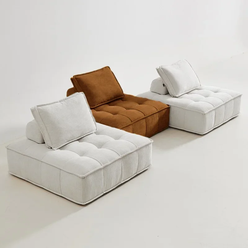 Piedmont frosted cloth module cream wind tofu block fabric sofa combination