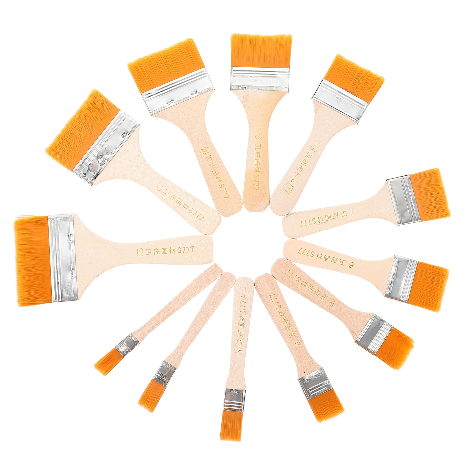 

12Pcs Nylon Oil Painting Brushes Kids Drawing Watercolor Painting Brushes Wooden Handle Students Art Accessories