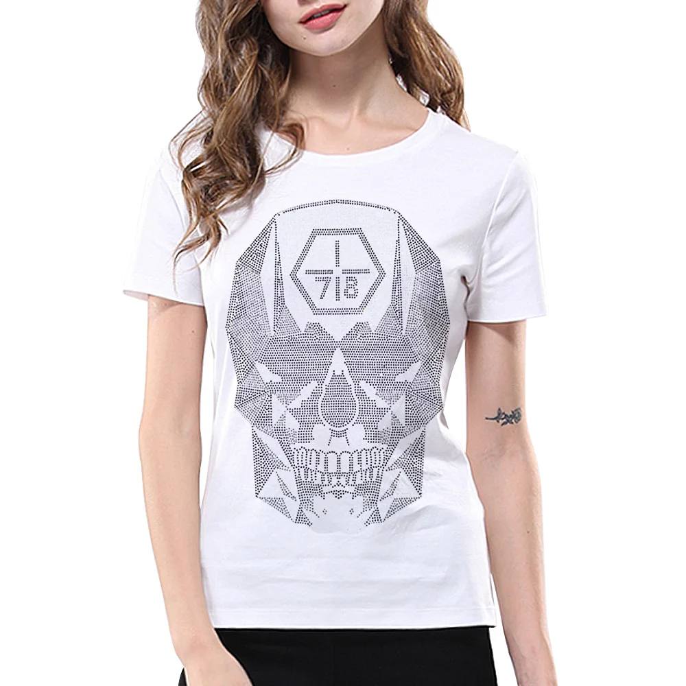 Grunge Stil Schädel Diamant Kurzarm T-shirts Für Männer Frauen Große Größe Baumwolle Casual T-shirt Femal Sommer Rundhals Coole Tops