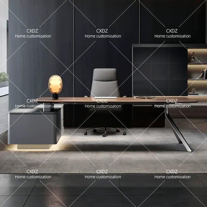 High End Simple Home Office Desk and Chair Set E0 Light Luxury Executive Manager Table Modern Minimalist Workstation for
