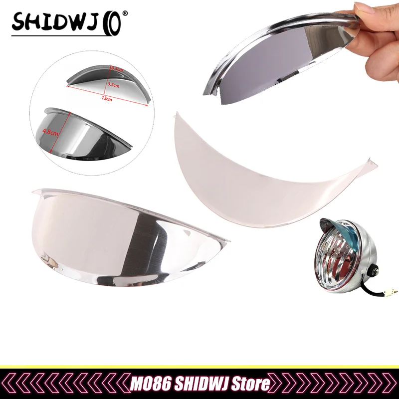 

Универсальный хромированный металлический чехол для фар скутера, непромокаемый чехол 5,75 "/7" для мотоцикла Cafe Racer, козырек передней лампы