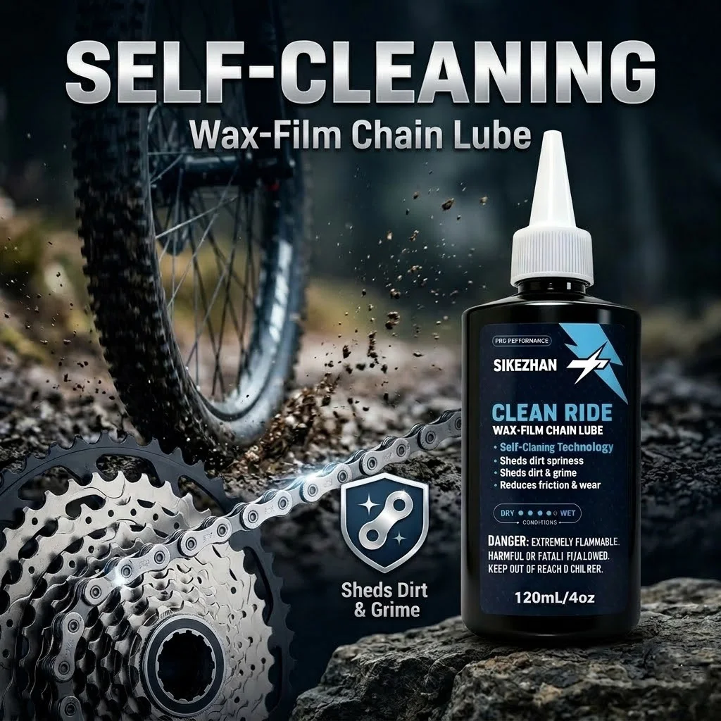 120ml Bike Chain Lube, Wax-Based Bicycle Lubricant for MTB & Road Bike, Anti-Rust, Reduces Wear, Quiet Smooth Ride & Repels Dirt