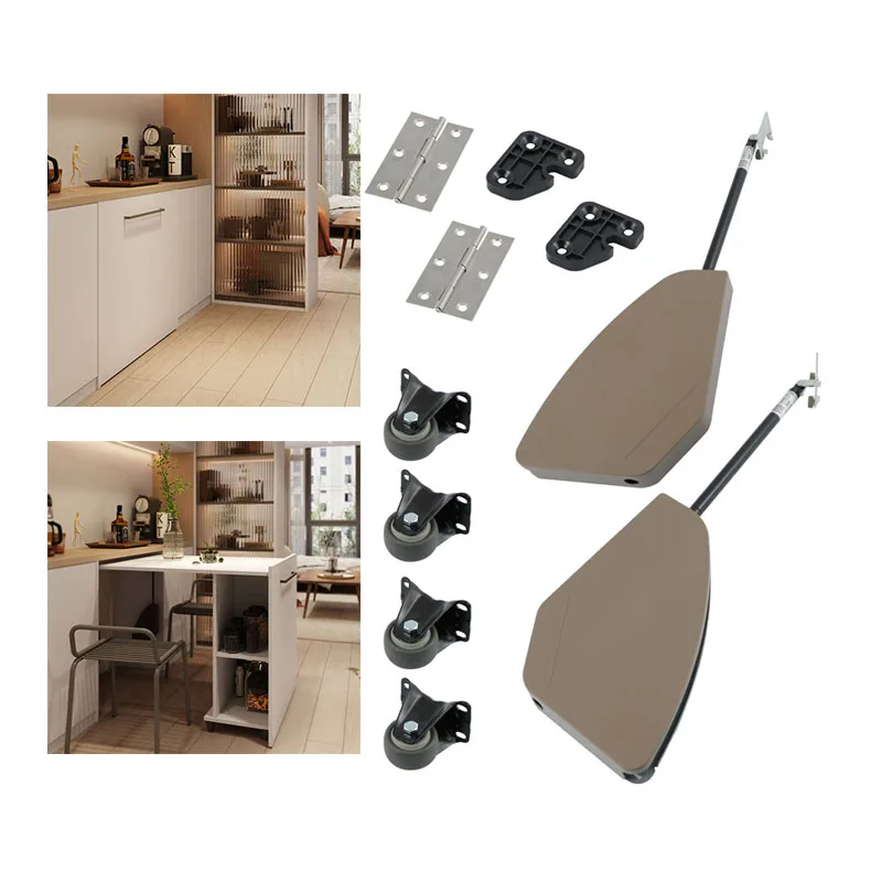 Modern Iron Furniture Hinges Hardware Set DIY Space-Saving Invisible Table Mechanism Kit Pull Folding Telescopic Gas for Kitchen