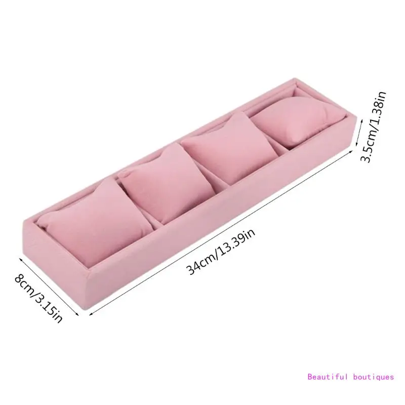 4 Grids Stylish Jewelry Organizer Multifunctional Watch Display Box Bracelet Storage Holder with Pillow Tray for DropShip