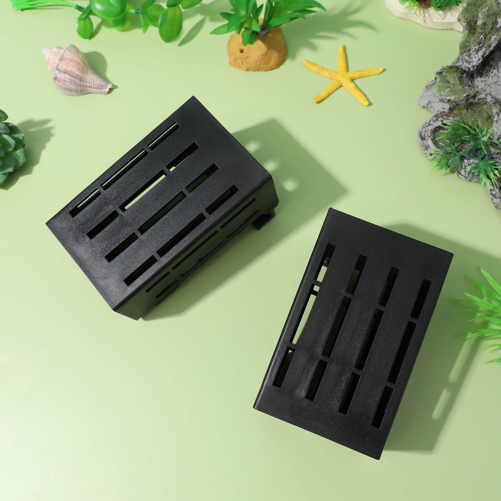 

4 шт. пластиковые горшки для аквариумных растений для улучшения роста и украшения аквариума, держатель для аквариумных растений, водный горшок