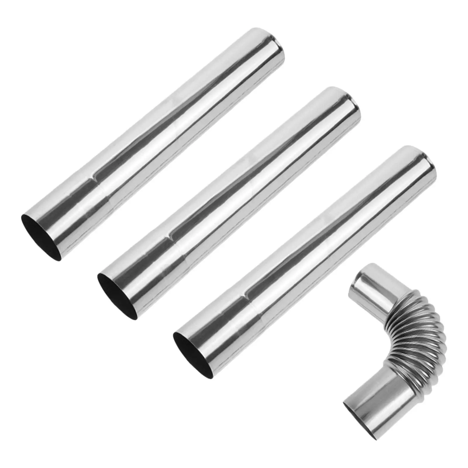 4Pcs Stainless Steel Flexible Flue Pipe Adapter Elbow Precision Welded Leak Proof for Wood Stove Pellet Stove Gas Fireplace