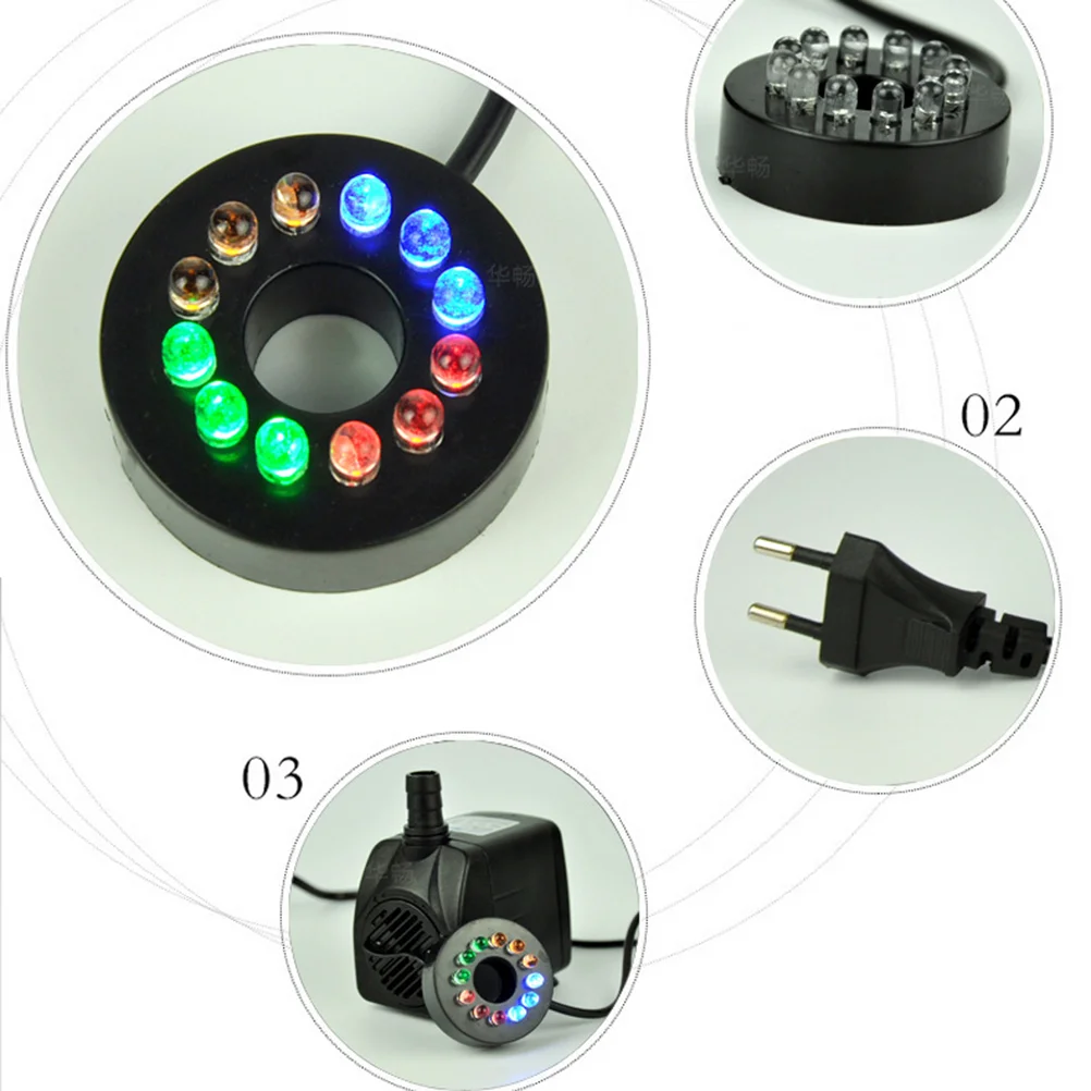 3/5/10//25W Powerful Hydroponic With LED Light Adjustable Water Flow For Fountains Ponds Aquarium Fish Tank Statuary