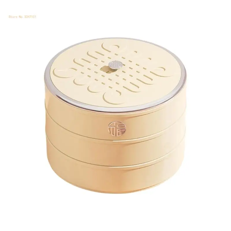 Snacks Serving Dish Plastic Divided with Lid Chinese Knot Pattern for Spring Festival and Raisins Storage Box Dropship