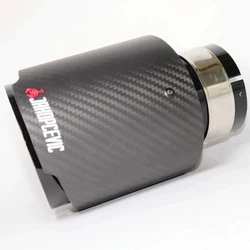 Car Matte Carbon Fiber Exhaust System Muffler Tip Universal Straight Stainless Black Mufflers Multi-Size For Ak