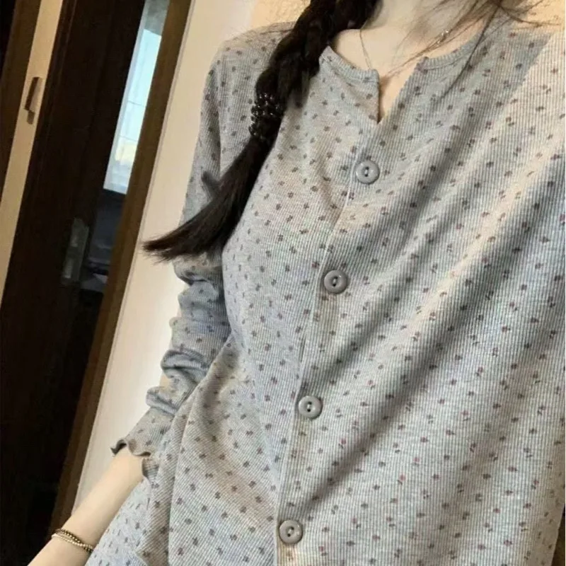 Ice-Silk Ribbed Long-Sleeve Top and Long Pants Pajamas for Women—cute Fall Bow, Korean-Style Loose-Fit Casual Loungewear Set