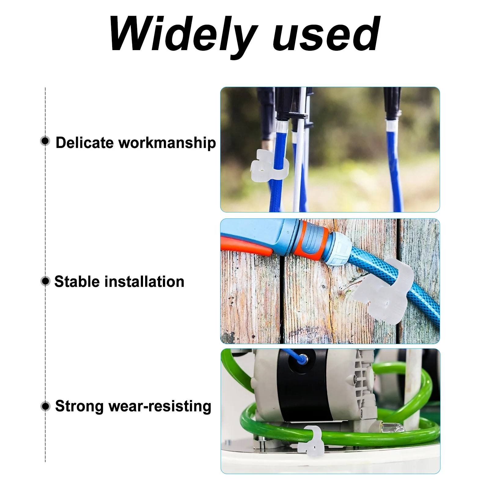 

50pcs Plastic Hose Clamps Durable Tube Clips -Resistant For Machinery Electrical Appliances Ventilation Building
