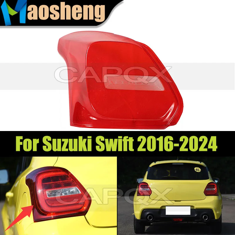 Rear Bumper Taillight Cover Shell For Suzuki Swift 2016 -2024 Tail Lamp Cover Turn Signal Stop Light Mask