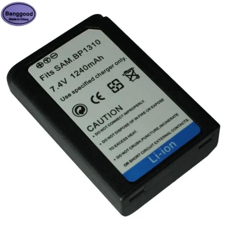 7.4V 1240mAh BP-1310 BP1310 Camera Battery For Samsung IA-BP1310 NX5 NX10 NX11 NX20 NX100