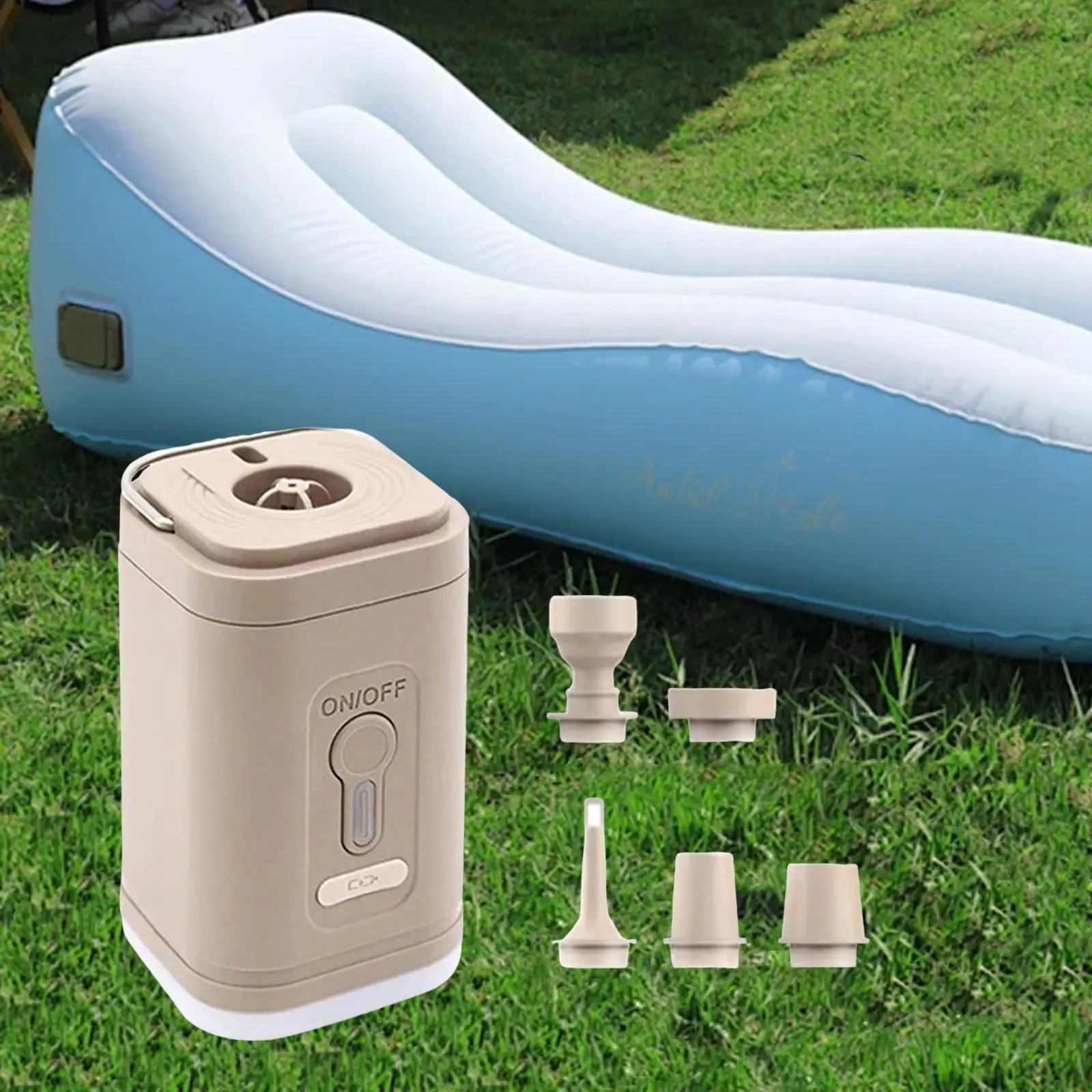 مضخة هواء صغيرة محمولة، مضخة تفريغ كهربائية لوسادات النوم، تطفو في الهواء الطلق #4