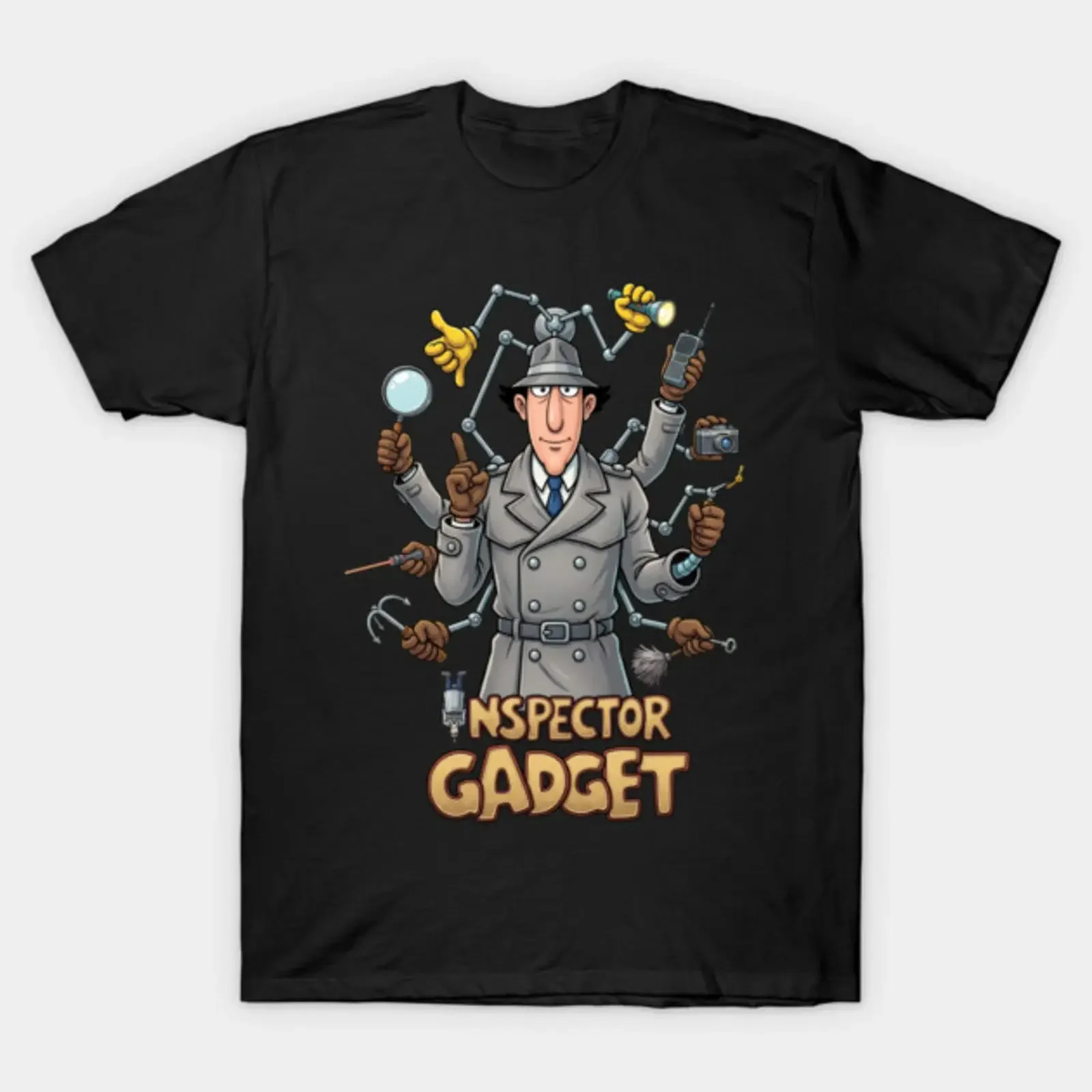 Inspector Gadget T Shirt vintage Washed Versatile fashion Casual homme Top For Everyday Wear streetwear Comfortable graphic