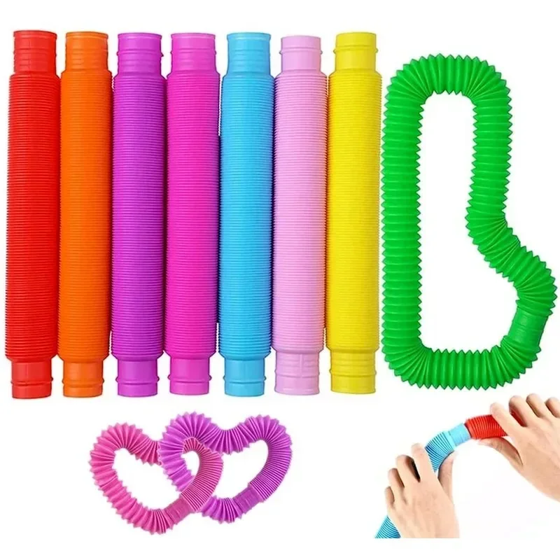 NEW Mini Tubes Sensory Toy For Adult Kids Stress Relieve Toys Kid Autism Anti Stress Plastic Bellows Children Squeeze Toy