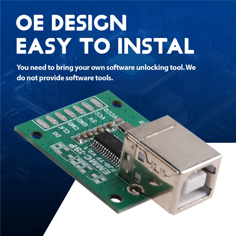 Mobile Phone Repair And Unlock Flash Machine, Au6438bs Chip With EMMC-ISP Flying Line, USB-B Type Artifact Tool