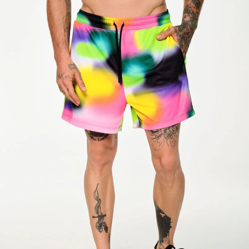 

2025 New Men's Quick-drying Sports Shorts Zumba Color Printed Comfortable Casual Breathable Sweat-absorbing Men's Casual Pants