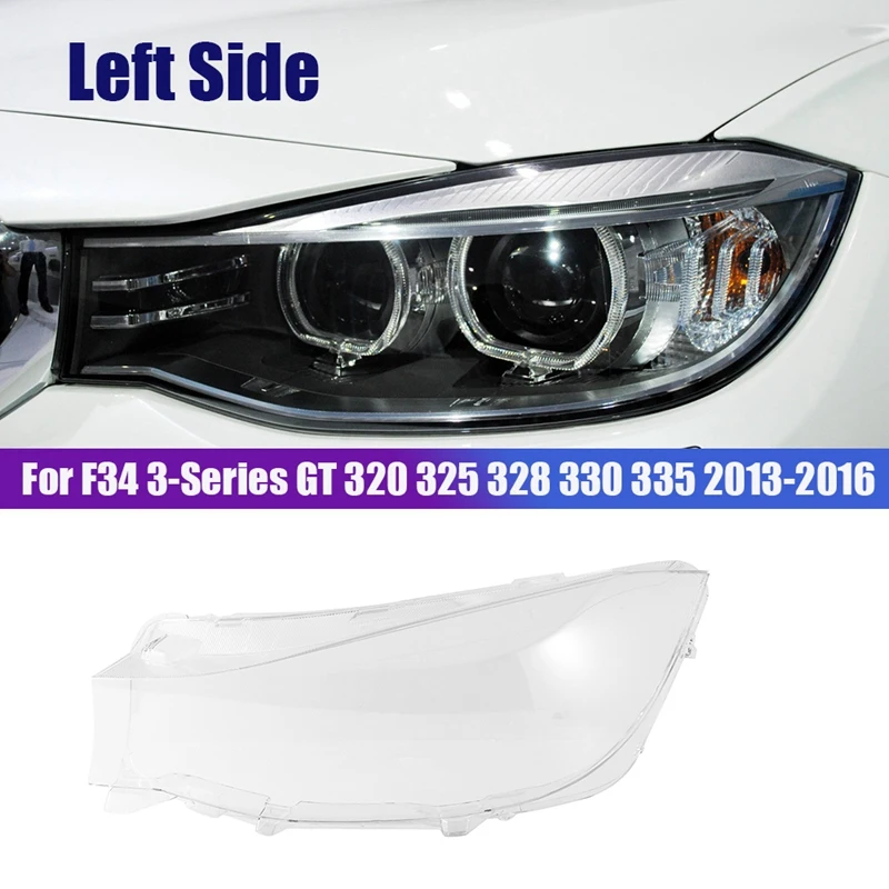 LH&RH Transparent Headlight Shell Cover For BMW F34 3-Series GT 320 325 328 330 335 2013-2016