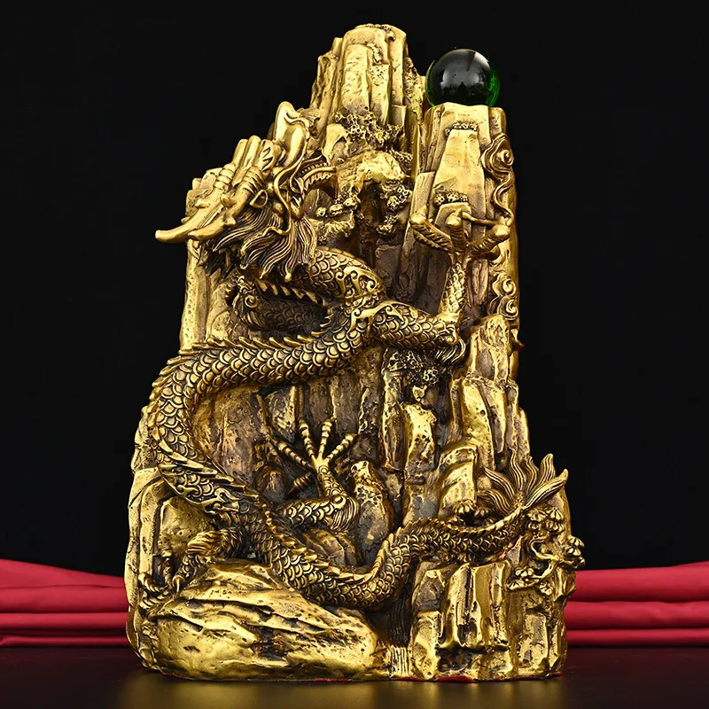 Guyunzhai Brass Raptor Mountain Zodiac Dragon Home Living Room Office Decoration Housewarming Gift