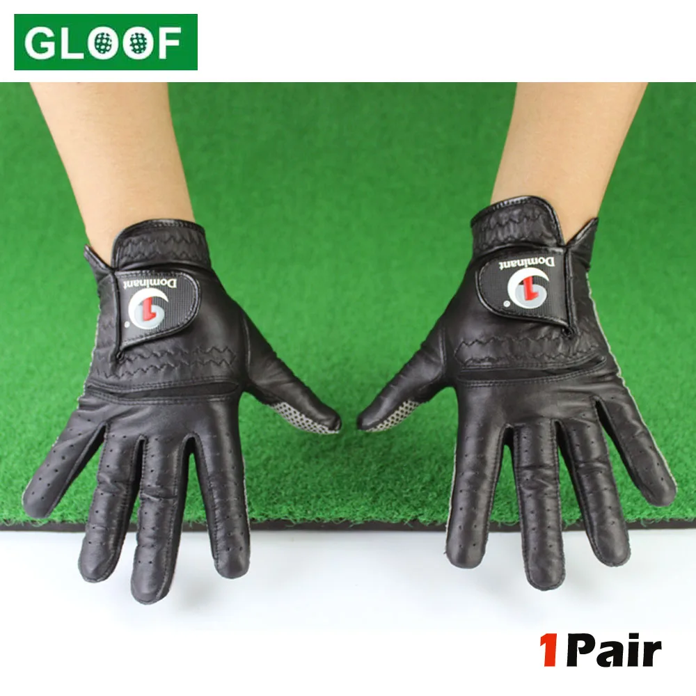 1Pair Men\'s Golf Gloves Lambskin Soft Fit Sport Grip Durable Gloves Anti-skid Breathable Sports Gloves Fit Left And Right Hand