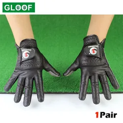 1Pair Men's Golf Gloves Lambskin Soft Fit Sport Grip Durable Gloves Anti-skid Breathable Sports Gloves Fit Left And Right Hand