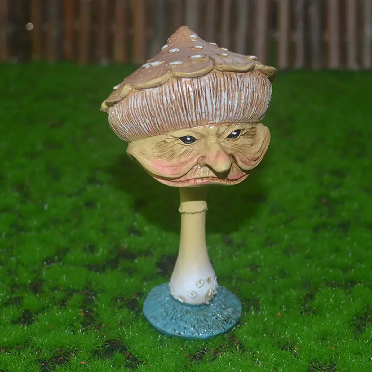 Human Face Mushroom Sculpture Resin Crafts Ornaments Garden Statue Figure Ornaments Flower Pot Garden Yard Lawn Decoration