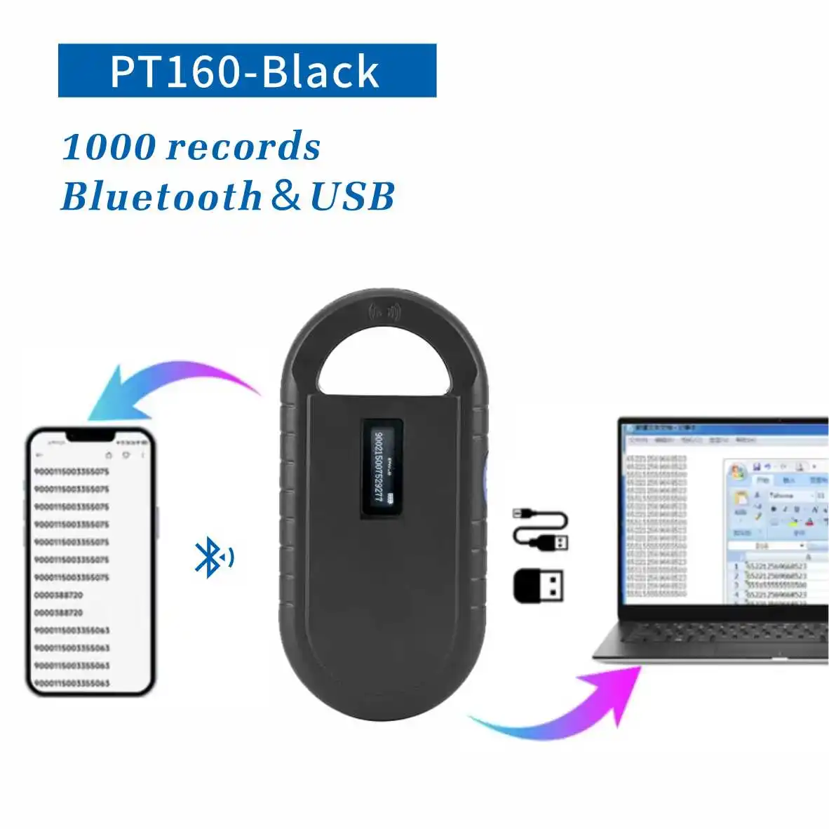 Bluetooth version Microchip Pet Scanner For Animals Fdx-b ISO11784/5 Animal Pet ID Reader Chip for Dog Cat Horse