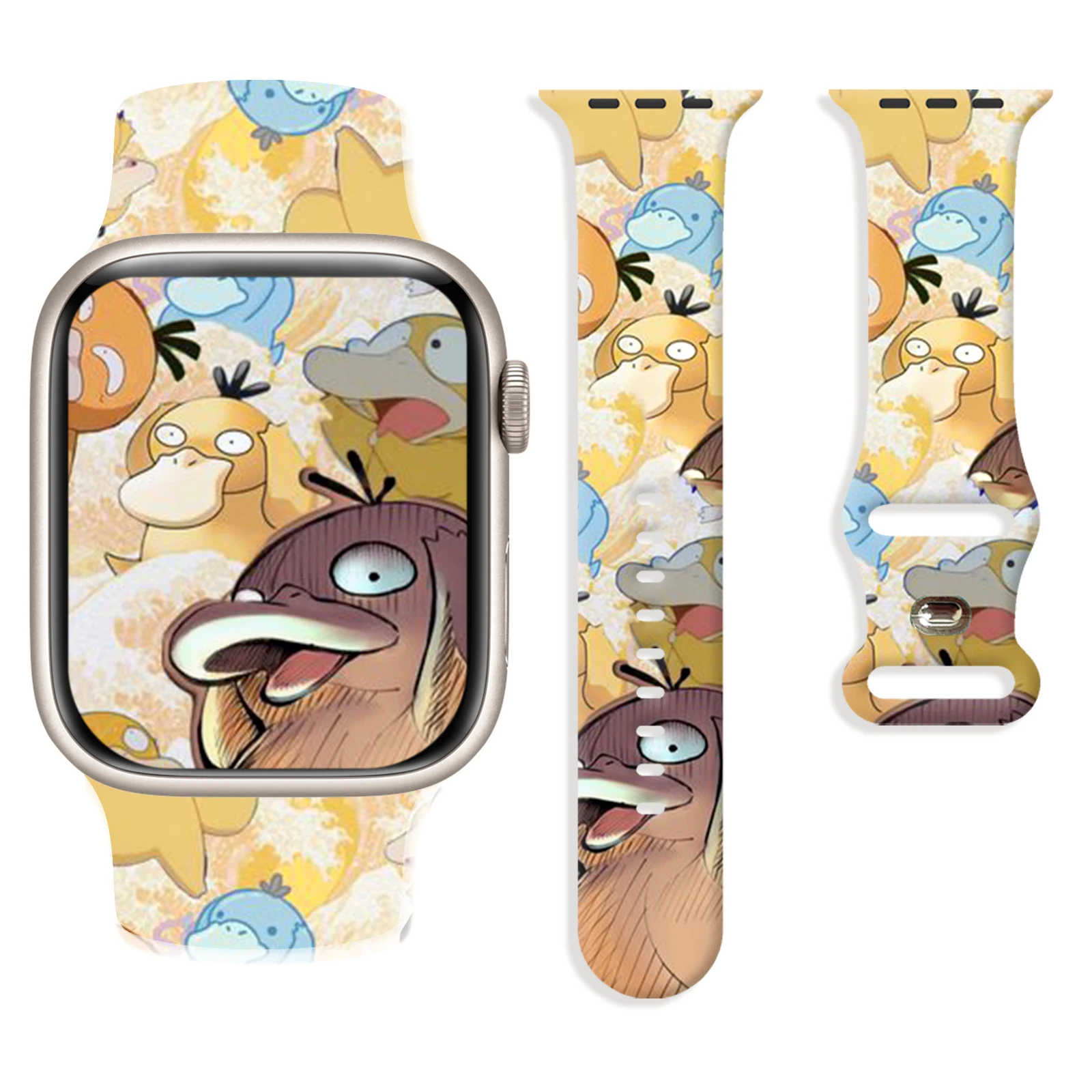 

MINISO Pokemon printed watch band for Apple Watch 11 10 9 8 Silicone Band Replaceable Bracelet for iWatch 45mm 44mm 42mm 41mm