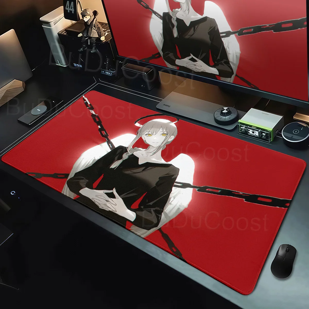 XXL Anime Girl Makima Chainsaw Man Mouse Pad Rubber Anti-Slip Lock-Edge Tablemat PC Gamers Computer Keyboard Office Accessories