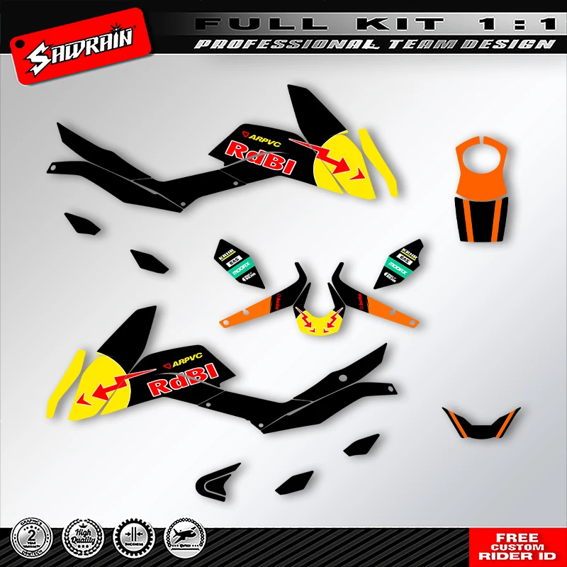 

Sawrain Motorcycle Graphics Backgrounds Decals Stickers Kit Number Name Custom For KTM DUKE 125 200 390 2011 2012 2013-2016 001
