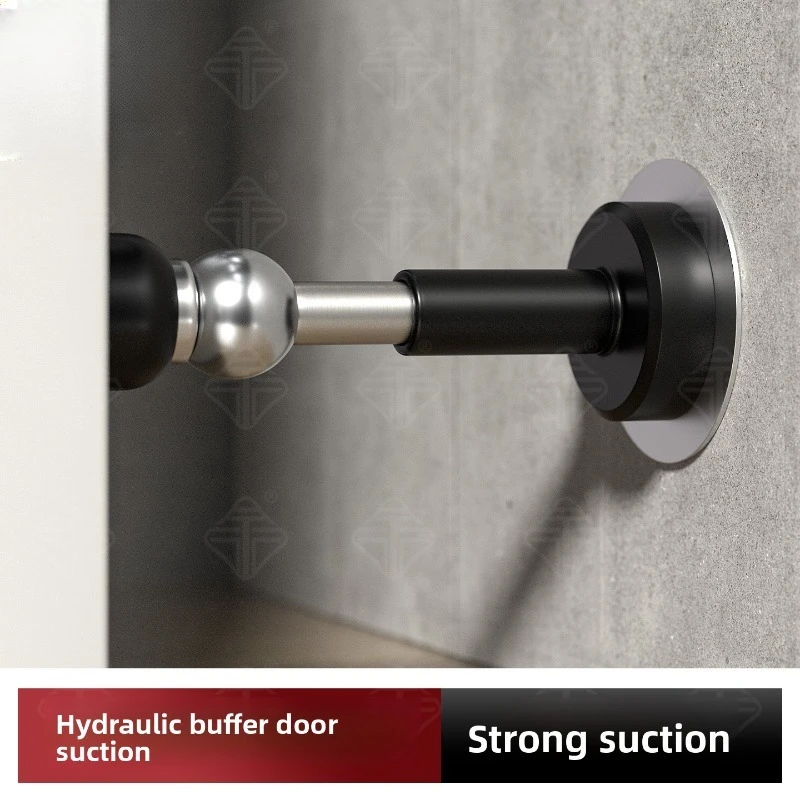 Windproof Anti Collision Door Stopper Behind Door Bathroom Nail Free Stainless Steel Strong Magnetic Door Suction Heavy Duty