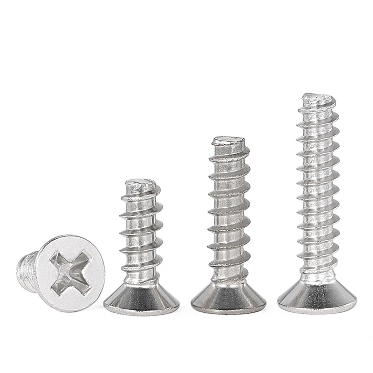 304 Stainless Steel Cross Recessed Countersunk Head Self-tapping Screws M1 M1.2 M1.4 M1.7 M2~M6 Cross Flat Head Self Tapping