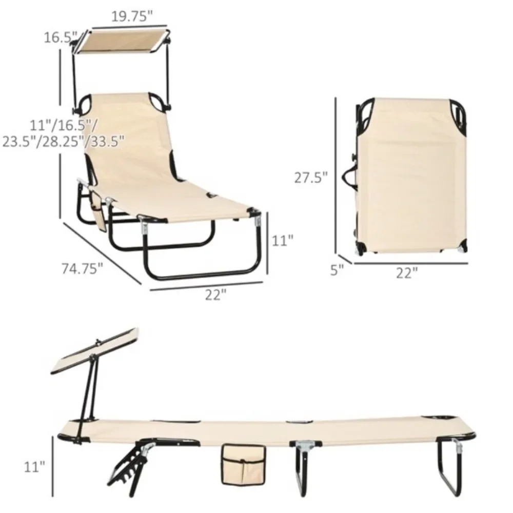 The Beach Chair Is Made of Breathable Oxford Fabric, Which Dries Quickly and Is Breathable. It Is A Foldable Lounge Chair