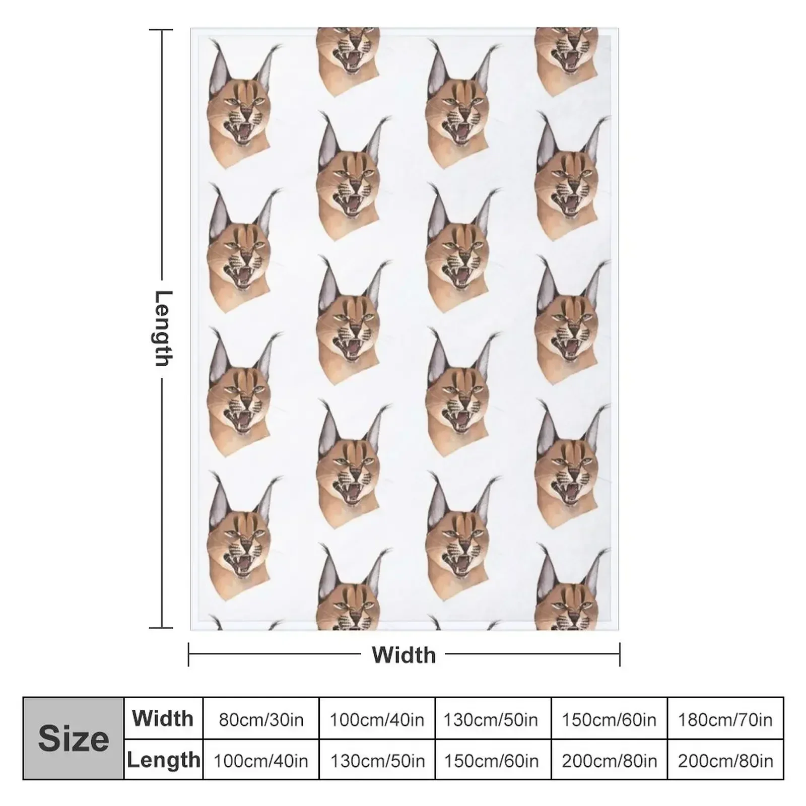Caracal cat Throw Blanket Faux Fur Soft Warm Blanket for Bed - view 2