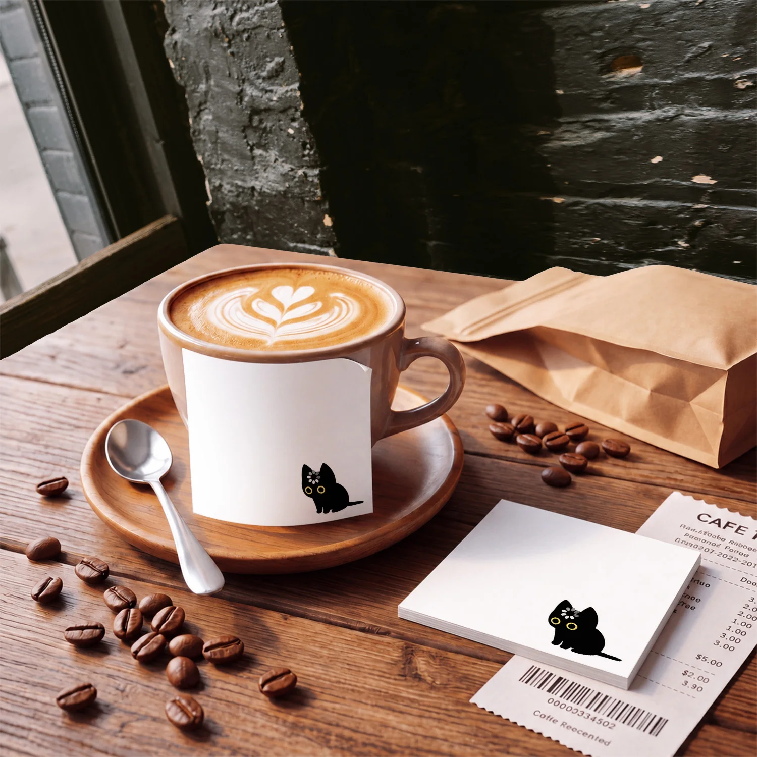 2pcs Cute Black Cat Sticky Notes, Kawaii Animal Self Stick Memo Pads, 100 Sheets Total, Minimal Aesthetic Cat Notepad view 5
