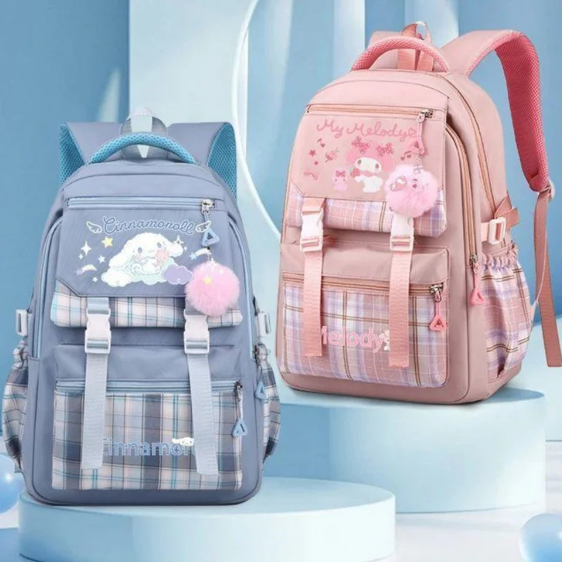 

Anime Sanrio Plush Toy Cinnamoroll Backpack Children Girl Boy Black Blue Schoolbag Kawaii Student School Bag Computer Large Gift