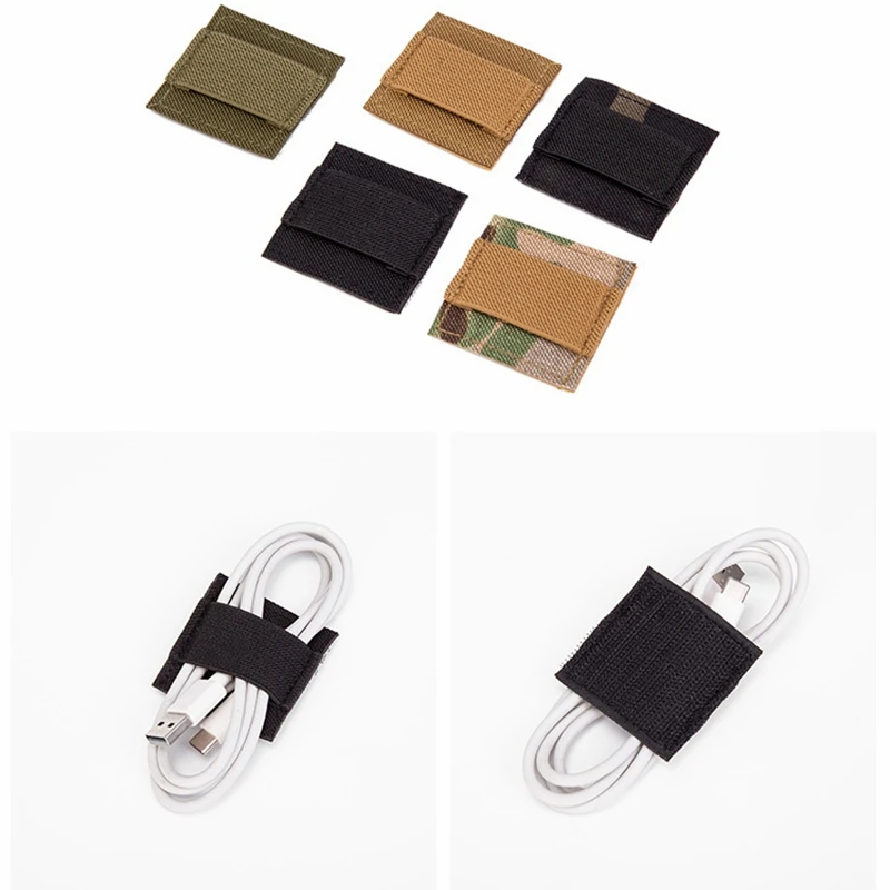 Tactical Headset Wire Harness Hook Loop Sticker Elastic Organizer Headphone Intercom Cable Take-Up Strap Helmet Vest Accessories