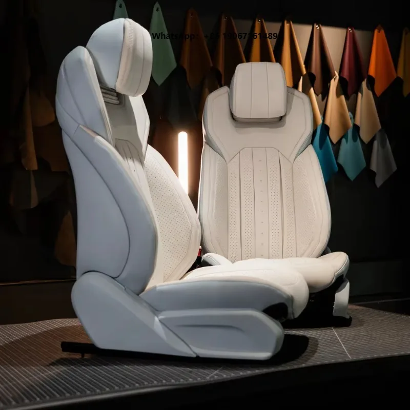 Custom Leather Seat Covers Bespoke Nappa Upholstery 3D Hexagon Quilted xyl