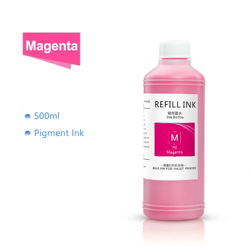 500ML Universal Pigment Ink For Epson 1390 1410 1500W T50 T60 P50 R230 R290 R330 RX615 RX690 RX700 L805 L800 Inkjet Printer