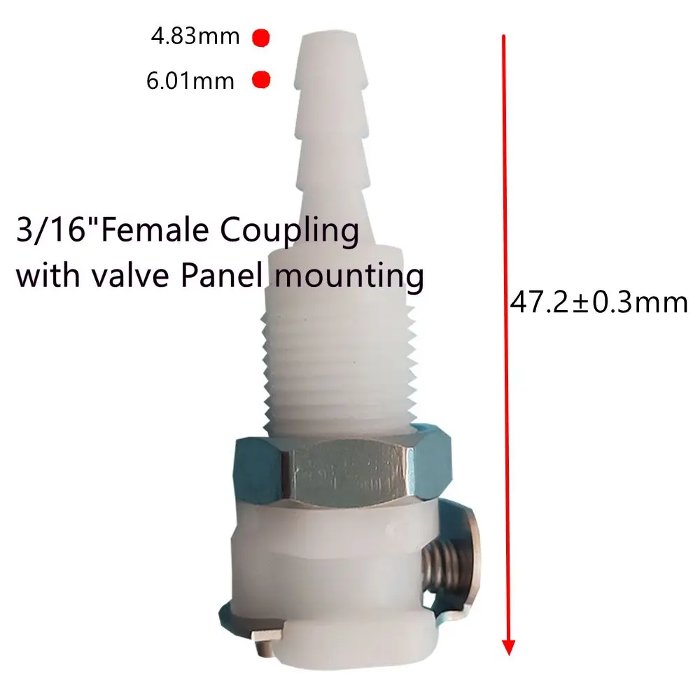 Пластиковый быстрый соединитель 1/8 дюйма, 3/16 дюйма, 1/4 дюйма, соединительная муфта для монтажа на панели, соединительный шланг, небольшой соединитель для отверстий XinOzone