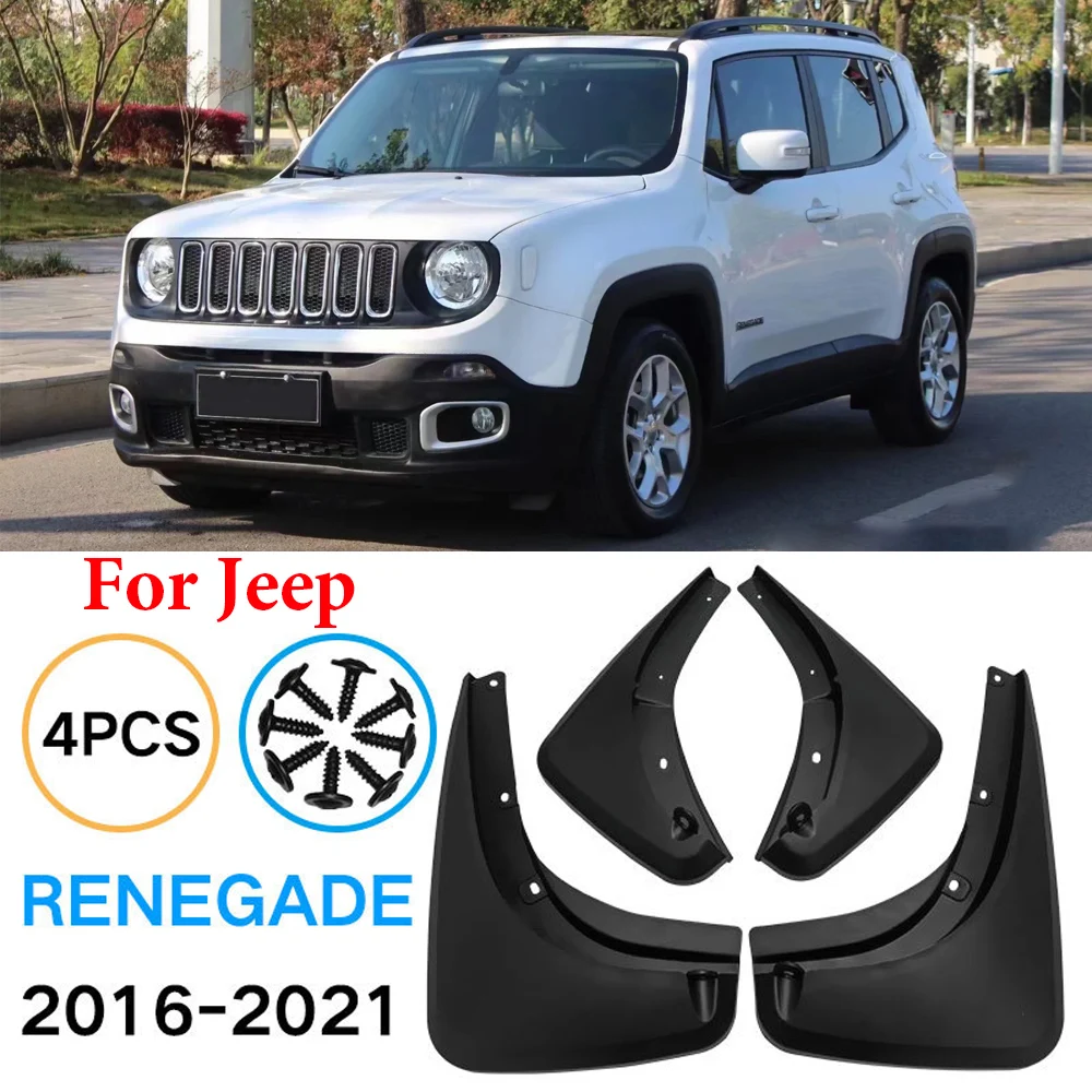 

4pcs For Jeep Renegade 2015-2021 Car Mudguard Anti-splash Anti-Fouling Front Rear Fender Accessories