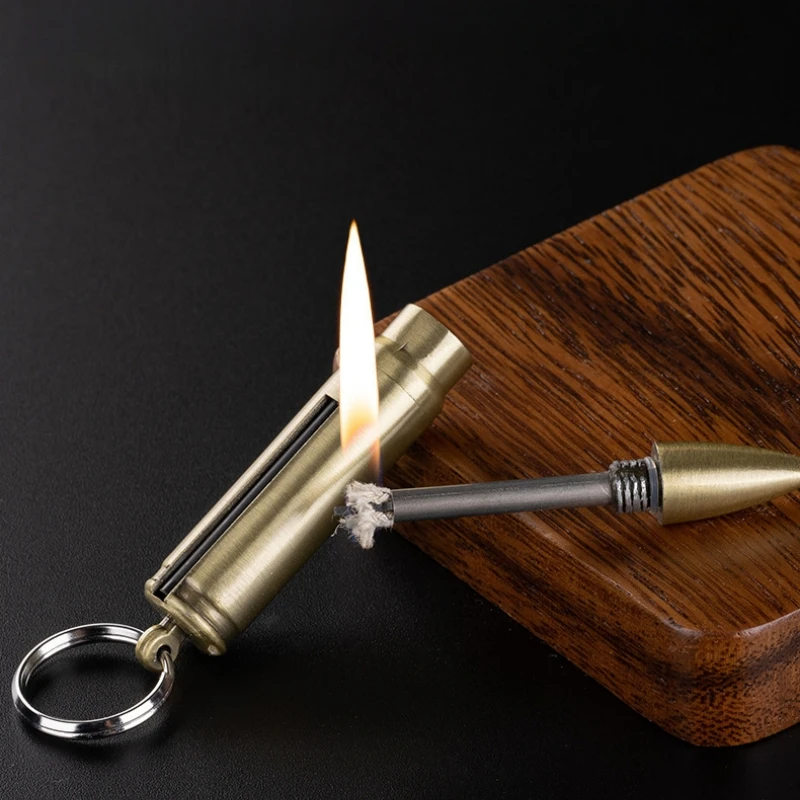 Multifunctional Metal Keychain Lighter - Small Match Used 10000 times Smoking Accessories for Cigarette Burning - Image 2