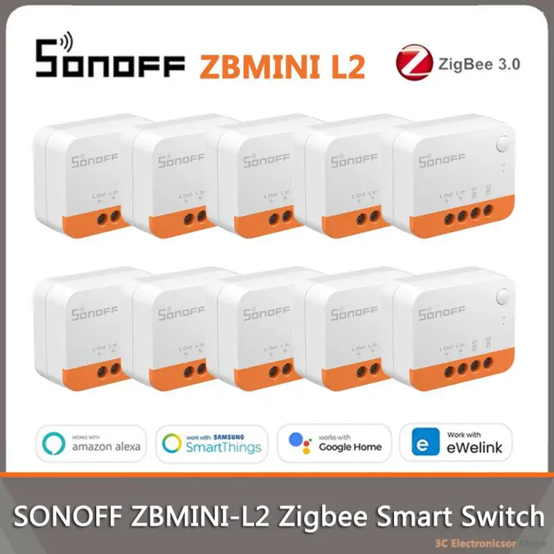 

SONOFF ZBMINI L2 ZigBee Mini DIY Smart Switch No Neutral Wire Required Light Relay Module For Alice Alexa Google Home Smartthing