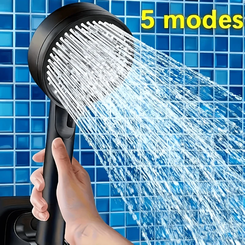 Hochdruck-Duschkopf, 5 Sprühmodi, Regenmassage-Spa, Robuster Kunststoff, Einfache Installation für Badezimmer und Badewanne – Detail 5