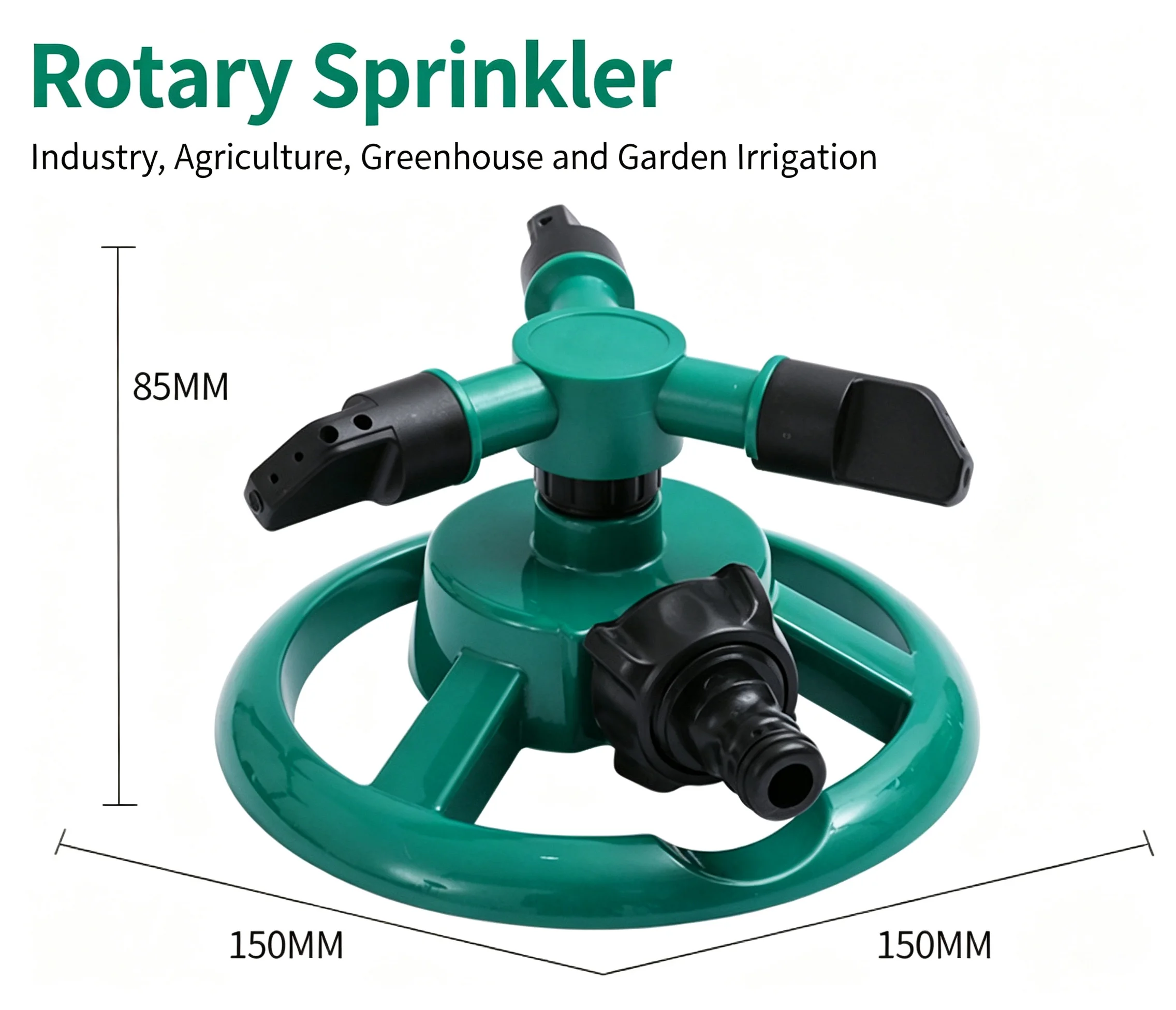 Arroseur de jardin rotatif à 360 degrés, arroseur de pelouse à buse réglable, système d'irrigation extérieur pour jardin